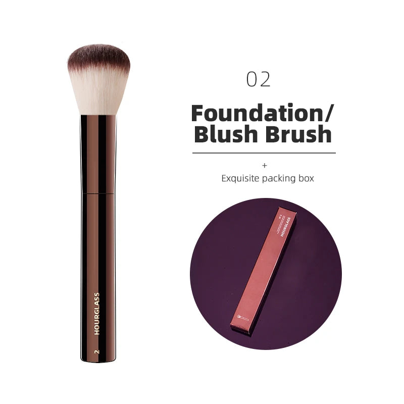 Pincel de Maquiagem Profissional Luxe Hourglass – Acabamento Premium para Pele e Olhos