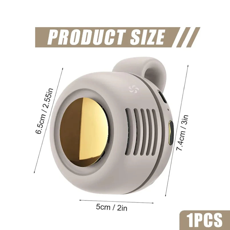 Portable Silent Mini Bladeless Fan Clip on Shirt Waist 3 Speed USB Rechargeable Summer Essential for Outdoor Running Camping