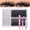 DIY Cluster Lashes Kit Individual Lashes Faux Mink Lashes Soft Eyelash Extension With Bond&Seal Lash Tweezer Makeup Reuseable