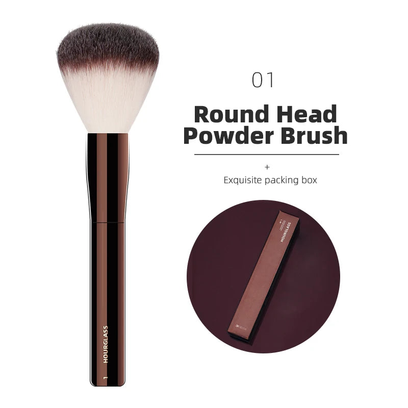Pincel de Maquiagem Profissional Luxe Hourglass – Acabamento Premium para Pele e Olhos