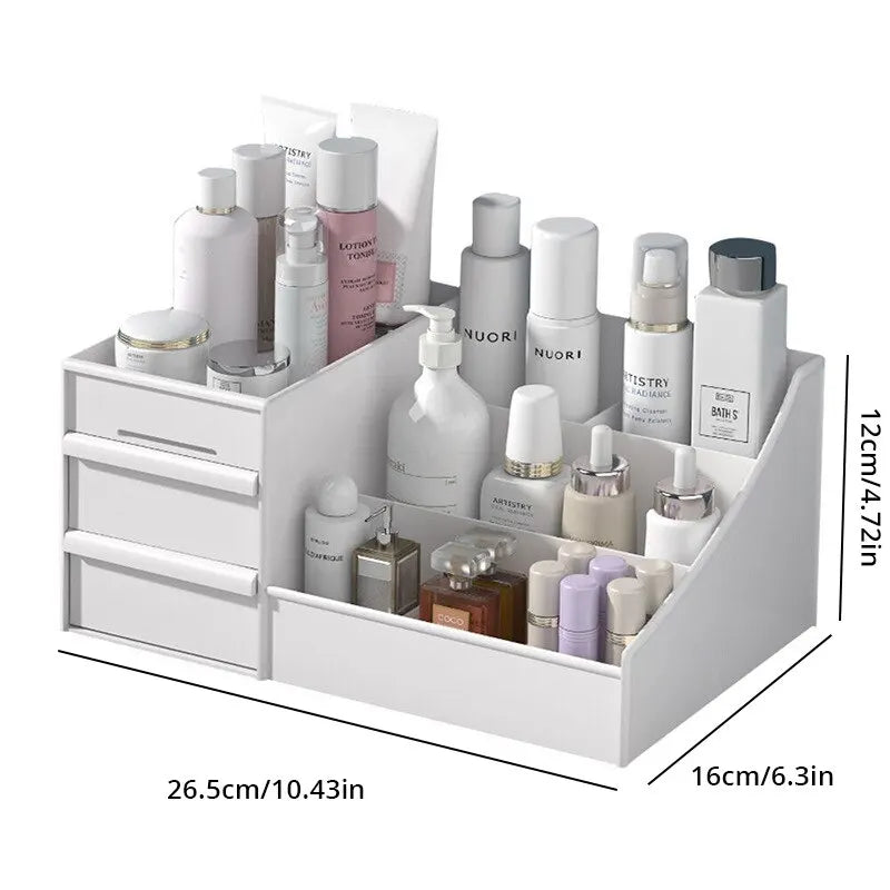 Large Capacity New Drawer Makeup Storage Box Cosmetic Organizer Jewelry Dormitory Makeup Container Table Desktop Storage Box