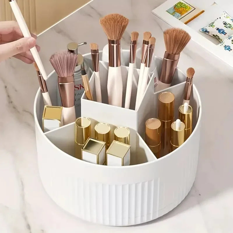 1PC Jewelry Container 360° Rotating Makeup Storage Box Desktop Makeup Organizer Cosmetic Brush Holder Eyebrow Pencil Holder