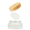 5/30/50/100ML Empty Frosted Glass Cream Jar Bamboo Lid Cosmetic Jars Glass Bottle Perfume jar Container Make Up Travel Wholesale