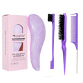 4pcs professional hair styling tool sliding back hair brush mouse tail comb flexible bristles hair hair smoothing salon tools