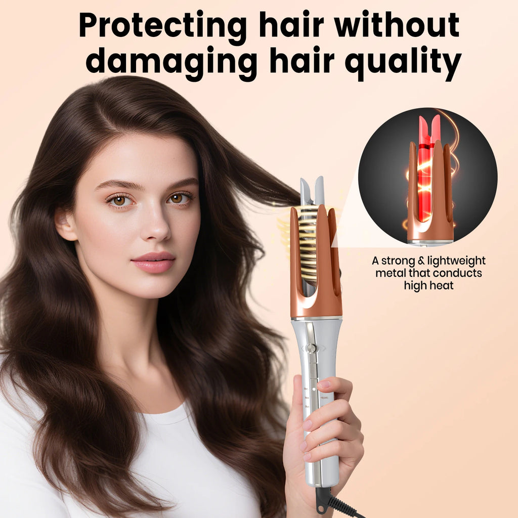 Auto Negative ions Rotating Hair Curler 3 grades Temperature Ceramic Fast Heat Hair Curler Big Wave Curling Iron Styling Tools