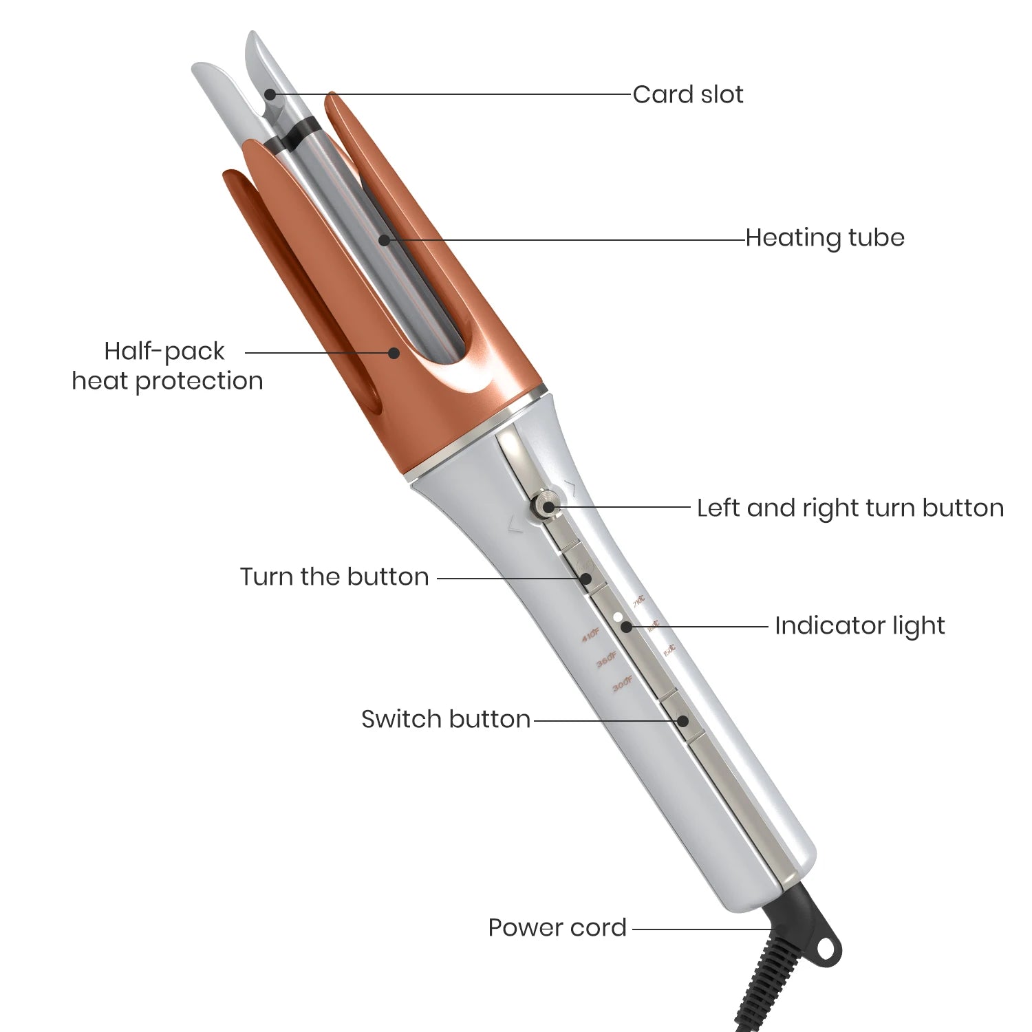 Auto Negative ions Rotating Hair Curler 3 grades Temperature Ceramic Fast Heat Hair Curler Big Wave Curling Iron Styling Tools