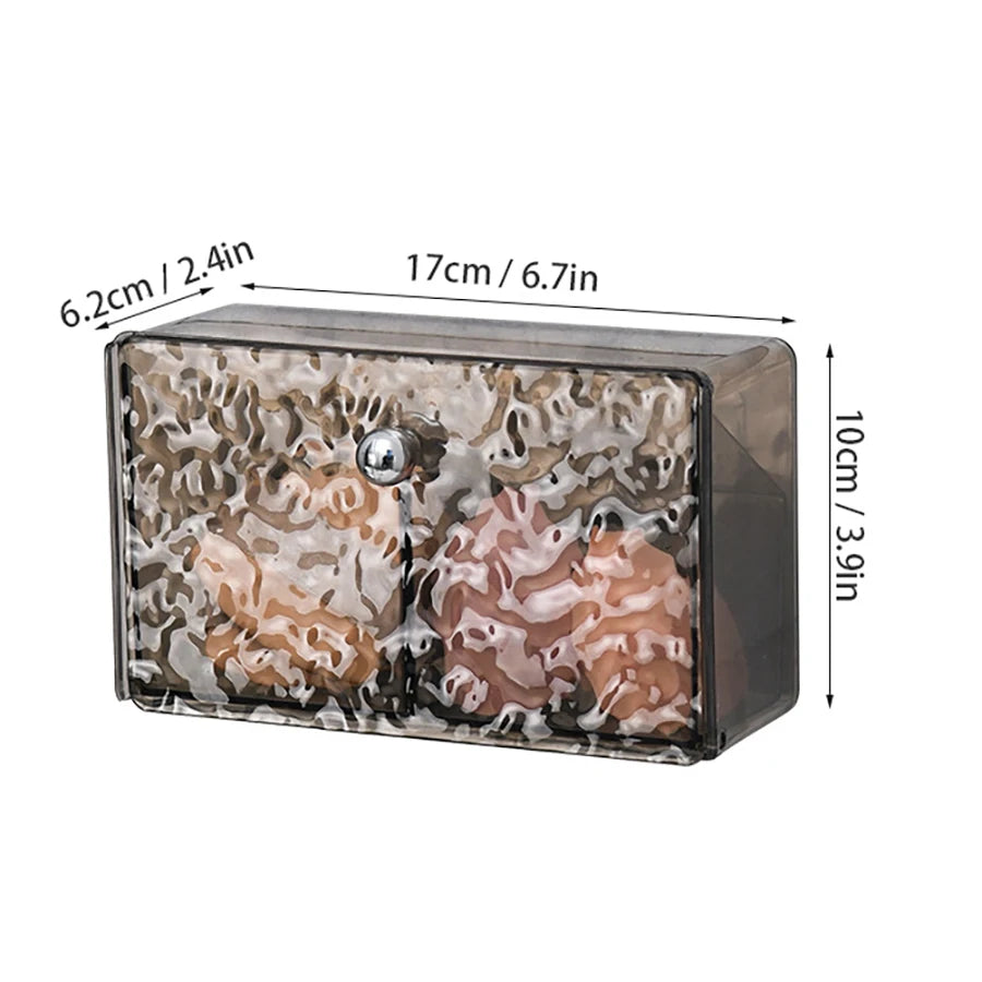 Clear Wall Mounted Bathroom Storage Box, Makeup Organizer, Clear Acrylic Organizers Storage, Cotton Swabs, Cotton Balls