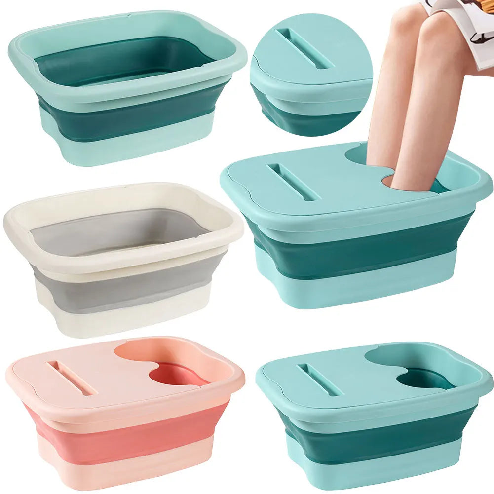 Portable Footbath Massage Bucket Easy To Store Foldable Foot Bath Tray Collapsible Foot Soak Bucket for Relaxing and Pain Relief