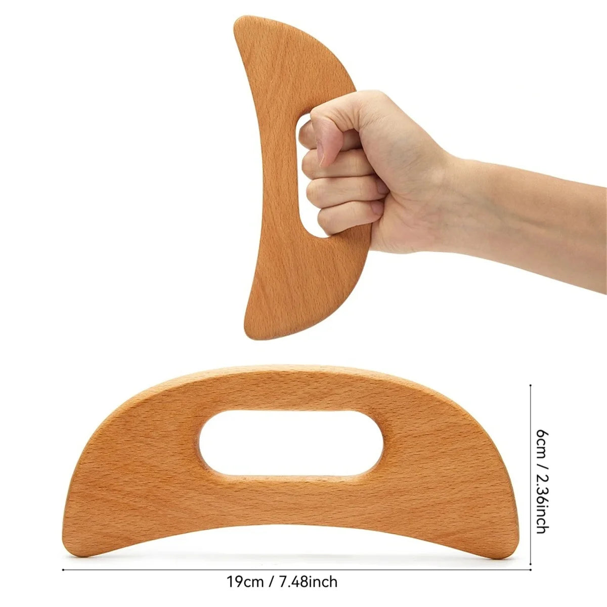 Kit Premium de Massagem Corporal Wood Therapy – Gua Sha de Madeira para Drenagem e Modelagem