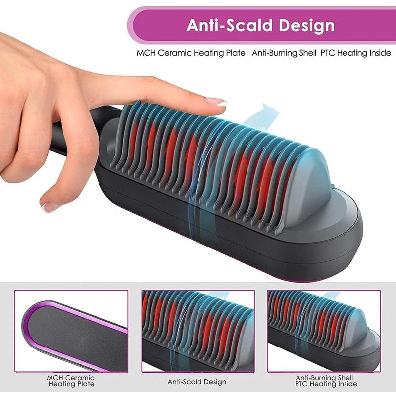 Hair Straightener Professional Quick Heated Electric Hot Comb Hair Straightener Personal Care Multifunctional Hairstyle Brush