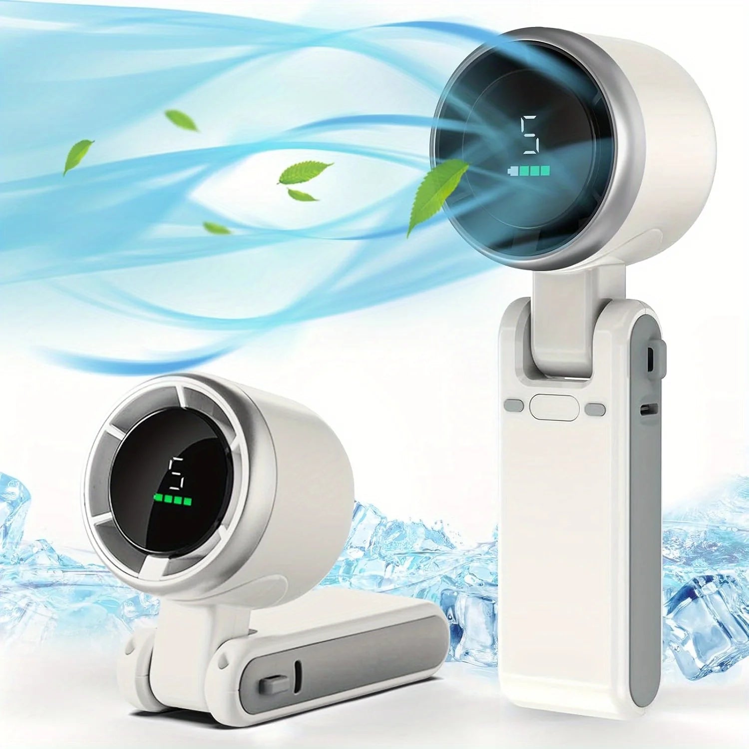 Mini Ventilador Portátil 3 em 1 AirFlex Pro – Recarregável USB com 5 Velocidades e Bateria 3600mAh