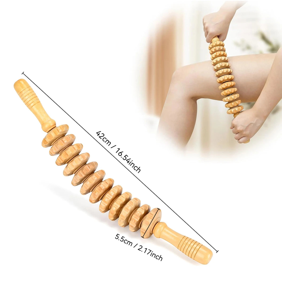 Wood Therapy Massage Tools Set, Wooden Gua Sha Scraping Tool, Body Sculpting Massager for Lymphatic Drainage, Anti-Cellulite