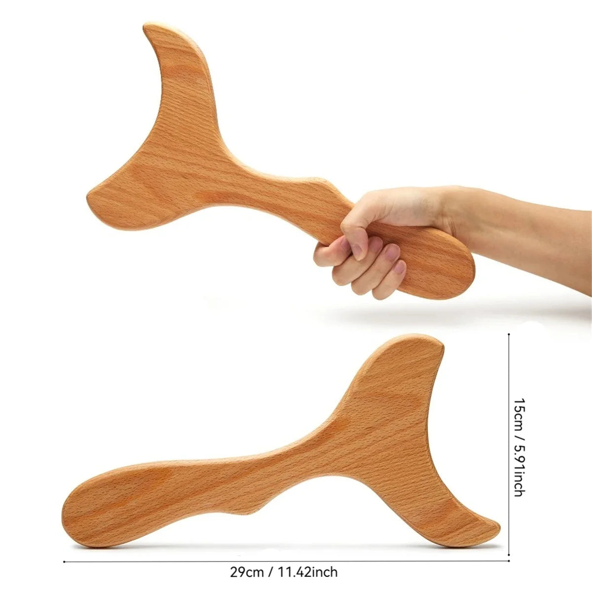 Kit Premium de Massagem Corporal Wood Therapy – Gua Sha de Madeira para Drenagem e Modelagem