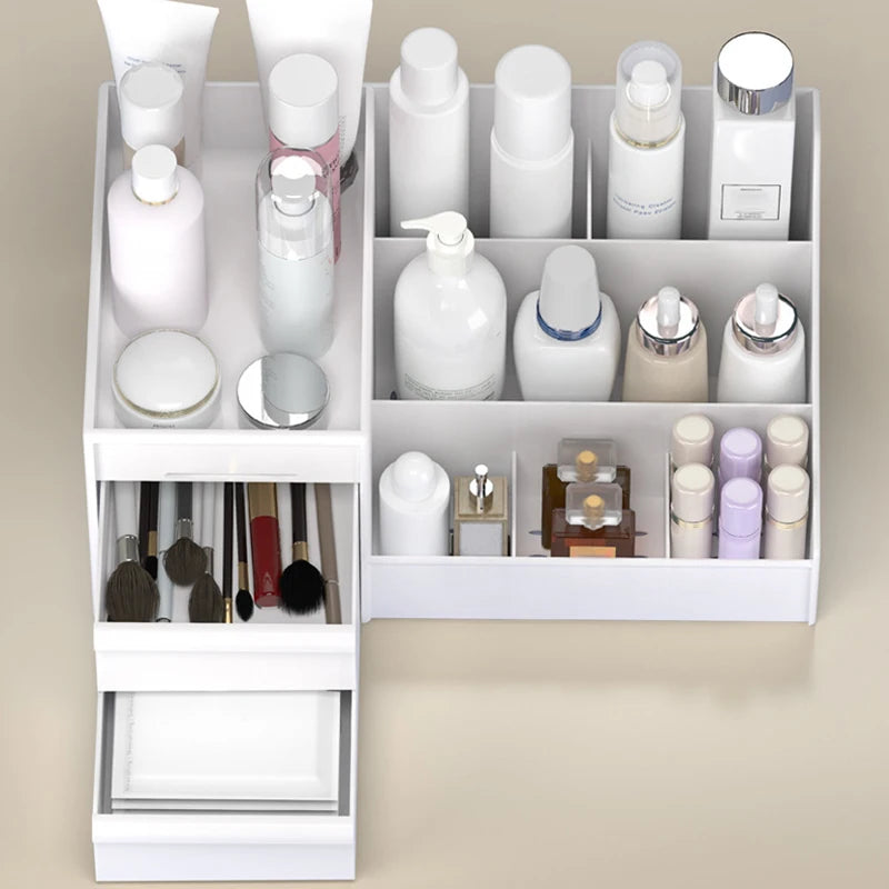 Large Capacity New Drawer Makeup Storage Box Cosmetic Organizer Jewelry Dormitory Makeup Container Table Desktop Storage Box