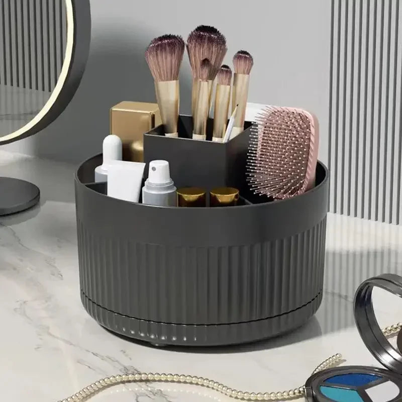 1PC Jewelry Container 360° Rotating Makeup Storage Box Desktop Makeup Organizer Cosmetic Brush Holder Eyebrow Pencil Holder