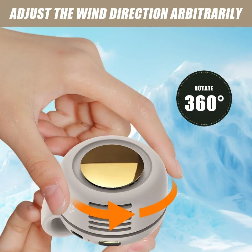 Portable Silent Mini Bladeless Fan Clip on Shirt Waist 3 Speed USB Rechargeable Summer Essential for Outdoor Running Camping
